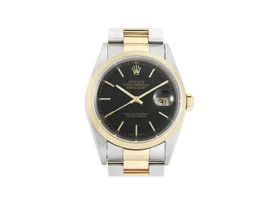 ROLEX Datejust "Black/Stainless Steel/Yellow Gold" 16203