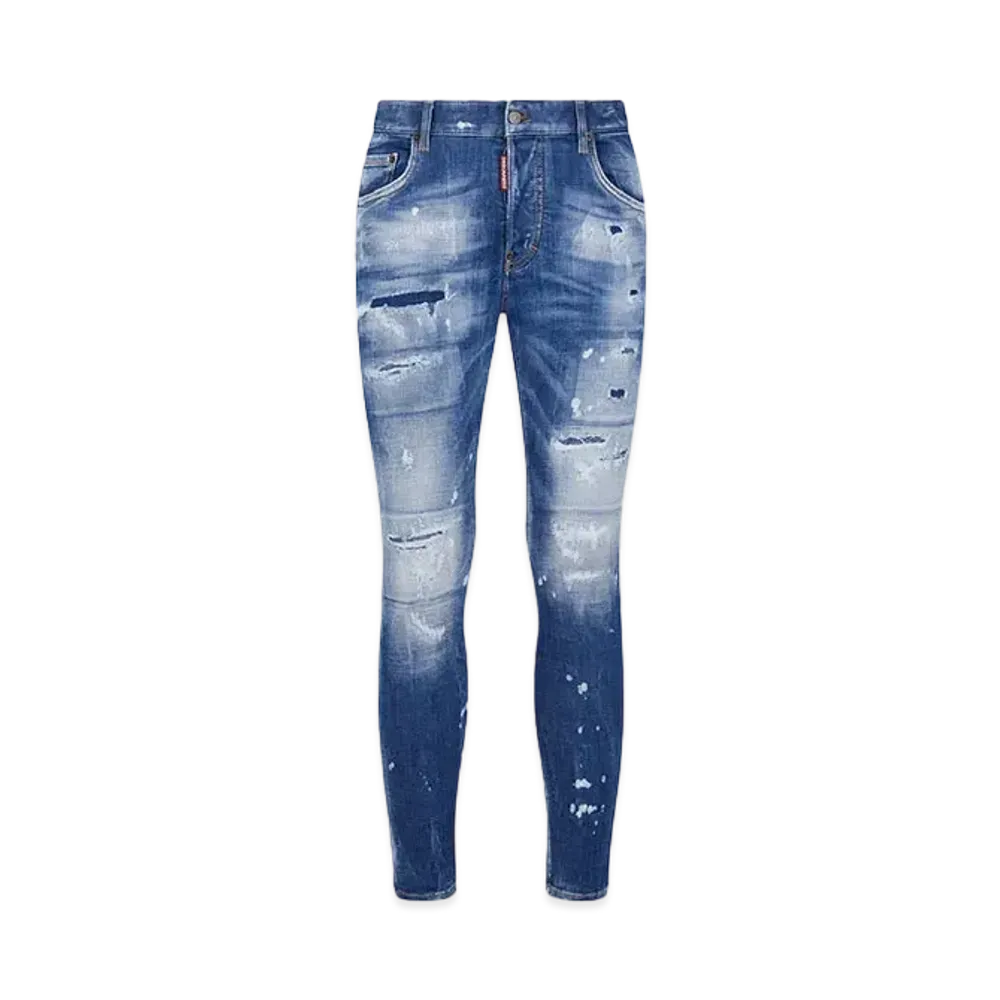 Dsquared2 Medium Mended Rips Wash Super Twinky Jeans "Navy"