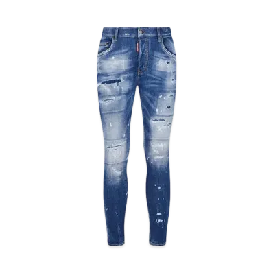 Dsquared2 Medium Mended Rips Wash Super Twinky Jeans "Navy"