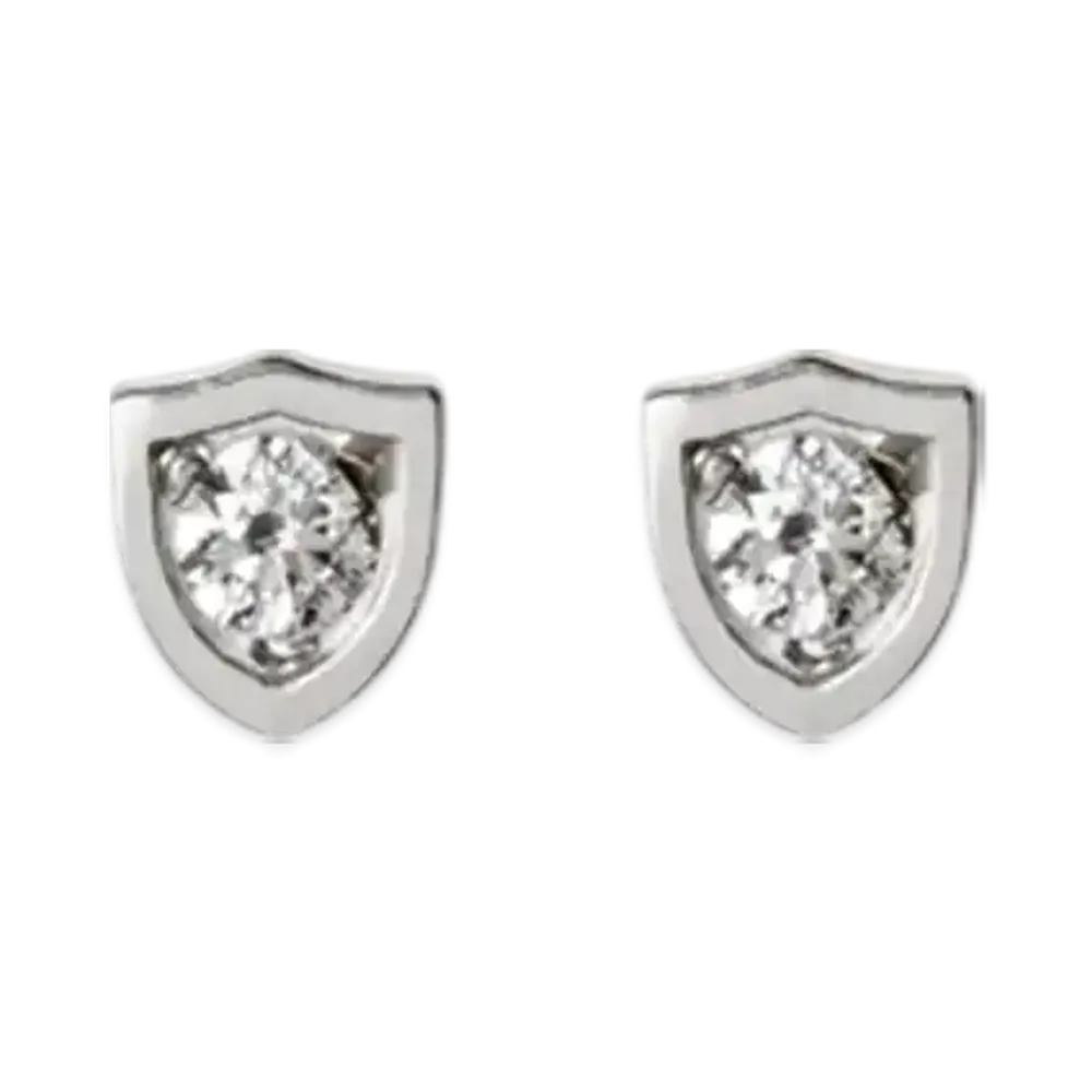 Burberry Shield Stud Earrings "Silver"