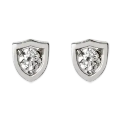 Burberry Shield Stud Earrings "Silver"