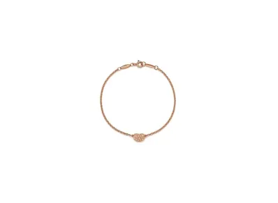 Tiffany & Co. Elsa Peretti Bean Design Bracelet with Diamonds 18K "Rose Gold"