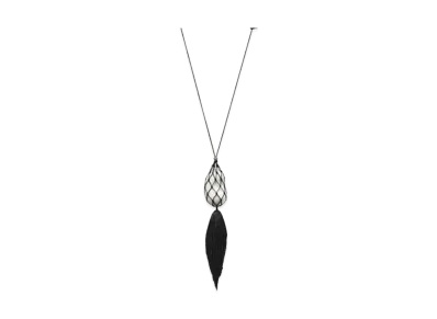 Tiffany & Co. Elsa Peretti Bean Design Necklace of Finish "Silver/White"