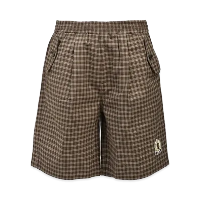 BREATH Emblem Logo Check Shorts "Brown"
