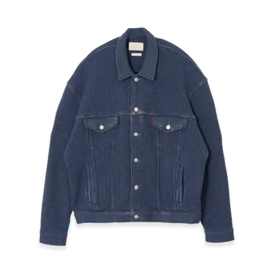 YOKE Connected Knit Denim Trucker Jacket "Indigo"