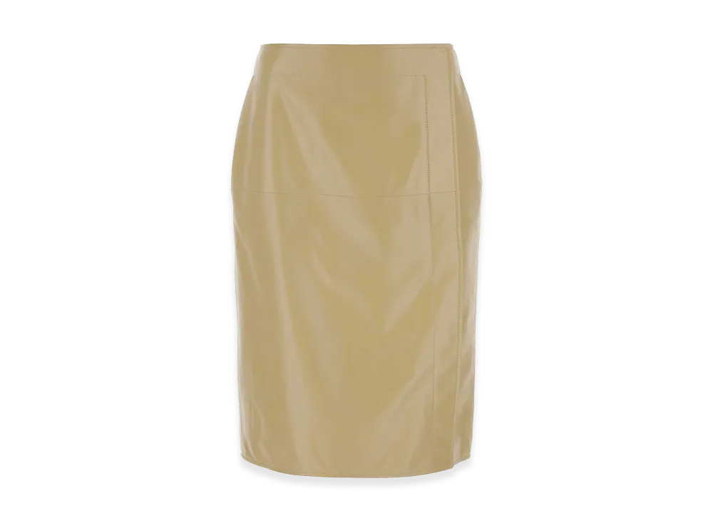Bottega Veneta Women's Leather Skirt "Beige"