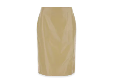 Bottega Veneta Women's Leather Skirt "Beige"