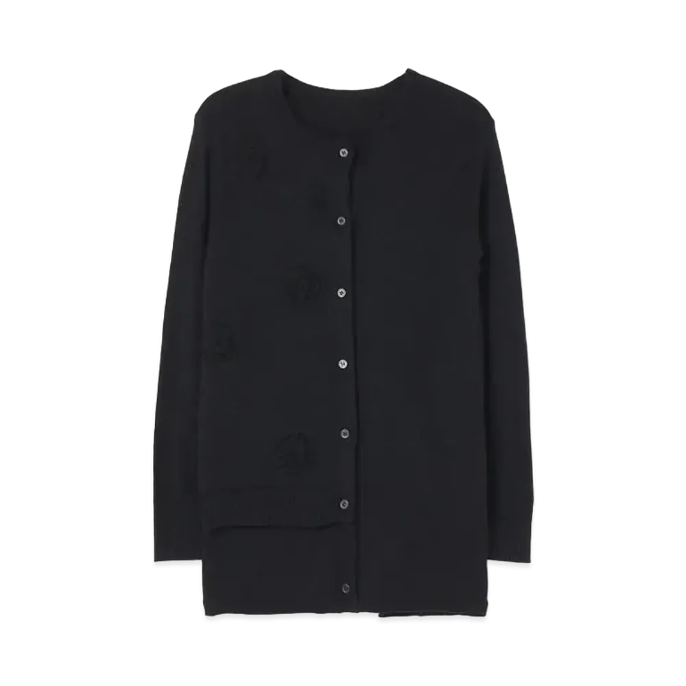 Yohji Yamamoto 12G PS DOT JQ2X2 RIB HALF BODY DOUBLE CD "Black"