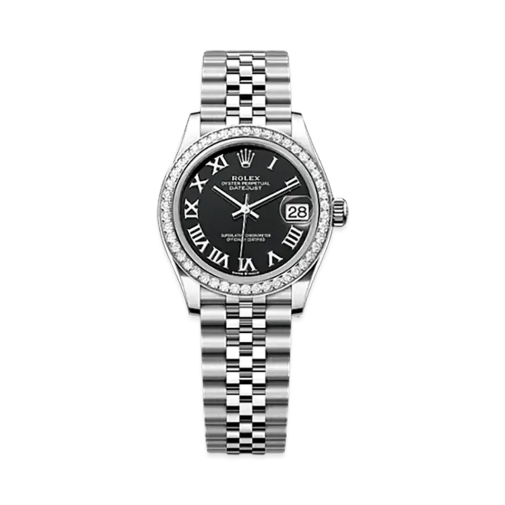 ROLEX Datejust 31 Oystersteel & White Gold Diamonds "Black"