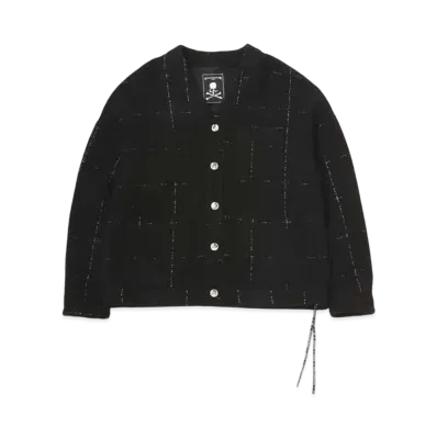 mastermind WORLD Tweed Cardigan "Black"