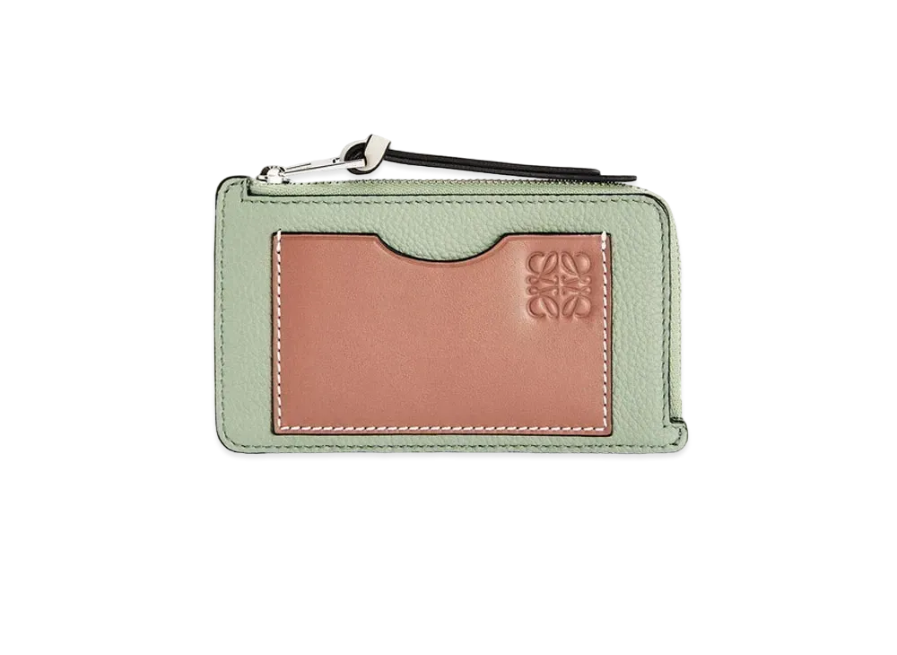 ロエベ コインカードホルダー ソフトグレインカーフ "ローズマリー/タン" C660Z40X04-6465 (10526226)