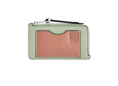 LOEWE Coin Cardholder In Soft Grained Calfskin "Rosemary/Tan"