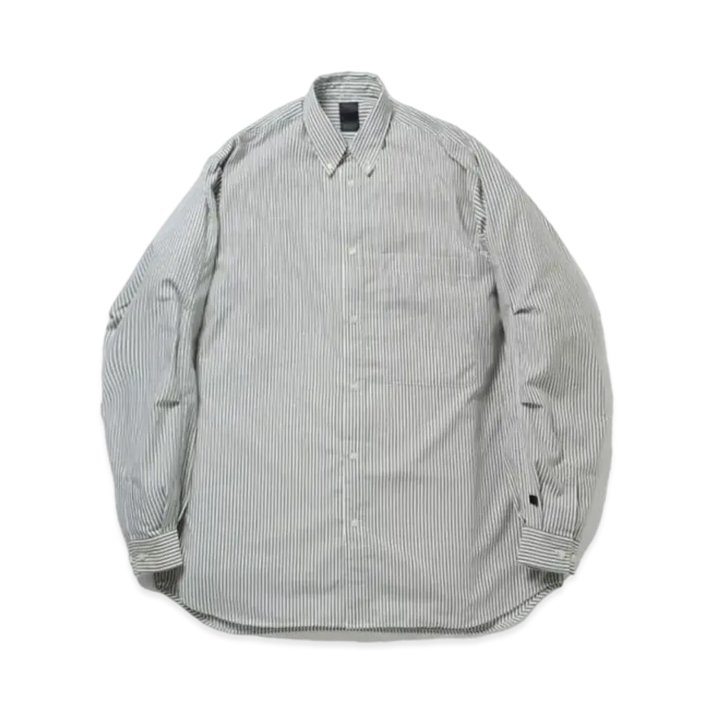 DAIWA PIER39 Tech Button Down Shirts L/S Stripe "Military Olive"