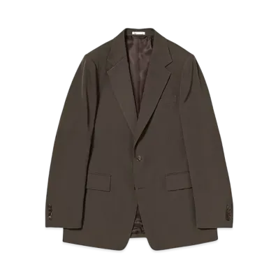 AURALEE Light Wool Max Gabardine Jacket "Dark Brown"