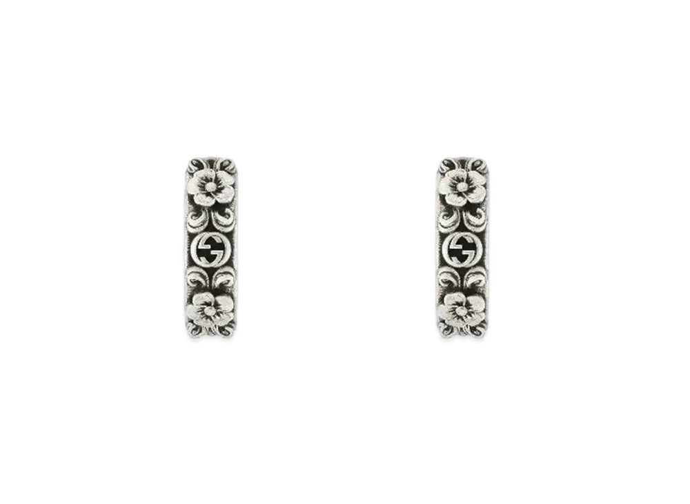 GUCCI Interlocking G & Flower Element Earrings