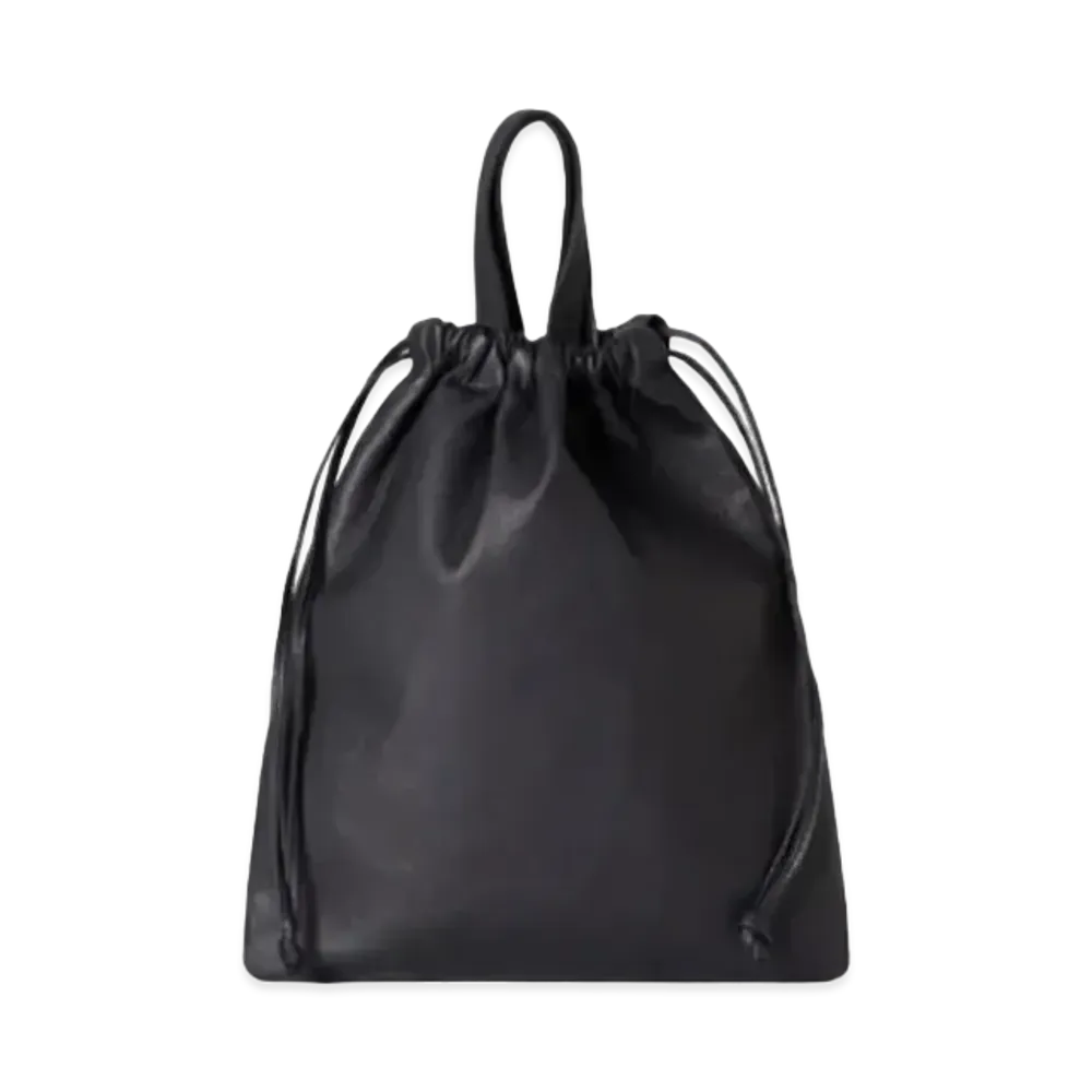Aeta Double Faced Drawstring Pouch + Handle M "Black"