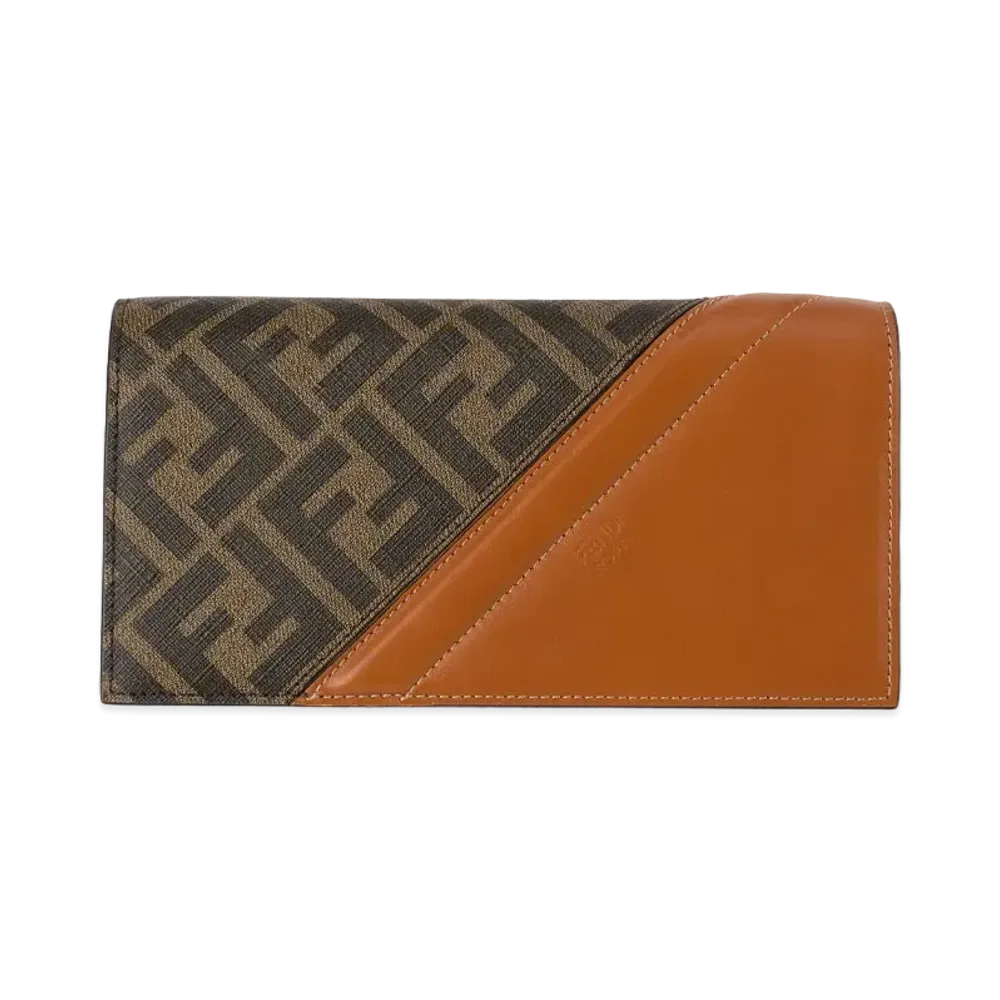 FENDI Continental Wallet Fabric Wallet "Brown"