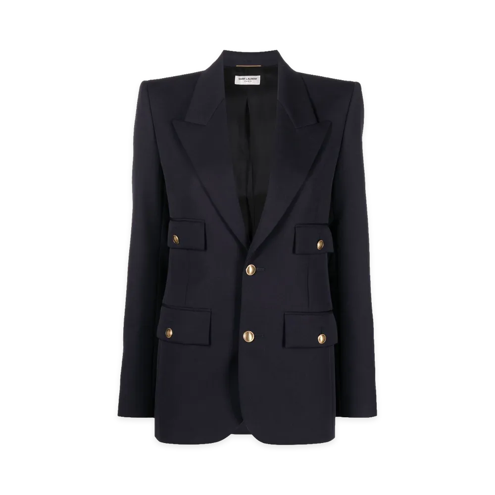 Saint Laurent Women's Jackets "Navy"