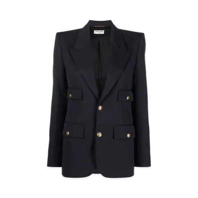Saint Laurent Women's Jackets "Navy"