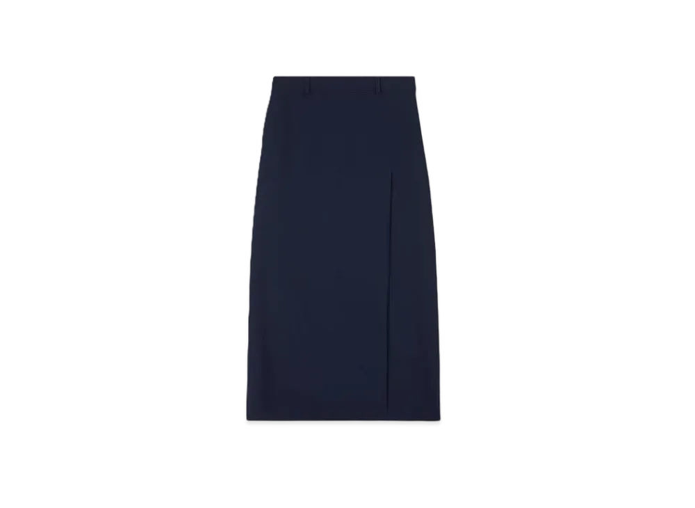 BALENCIAGA Slit Tailored Skirt "Navy Blue"