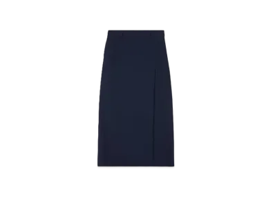 BALENCIAGA Slit Tailored Skirt "Navy Blue"