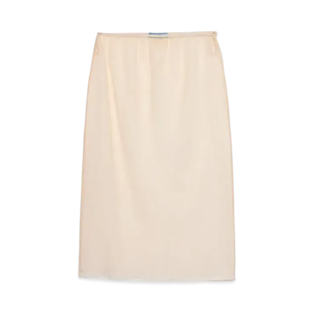 PRADA Women's Cotton Tulle Slip "Natural"