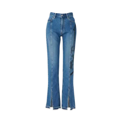 HYSTERIC GLAMOUR Guitar Girl Center Slit Denim Pants "Light Indigo Blue"