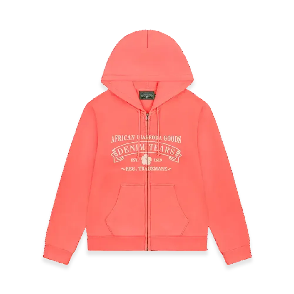 DENIM TEARS ADG Zip Hoodie "Sea Coral"