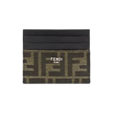 FENDI FF Jacquandi Card Holder "Brown"