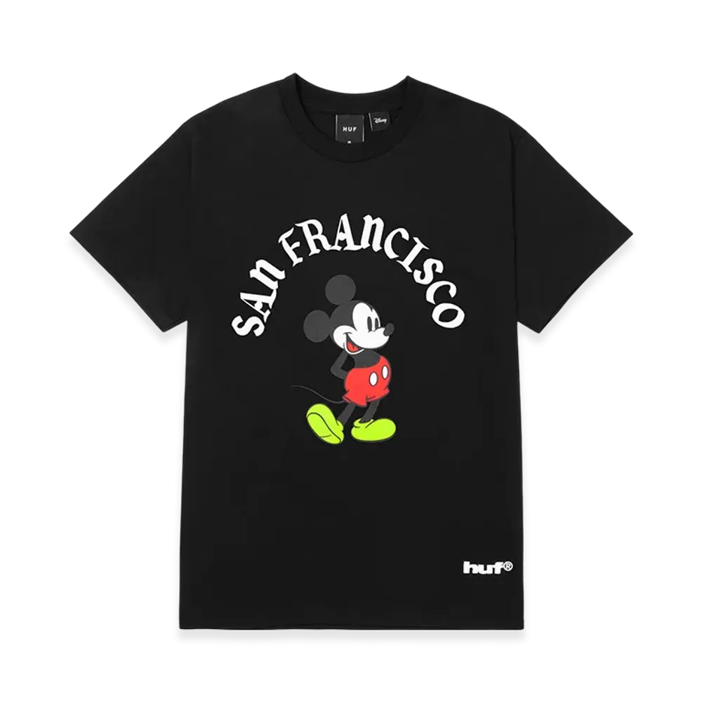 HUF x Disney San Francisco Mickey Worldwide Tee "Black"