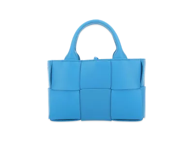 Bottega Veneta Women's Turquoise Leather Candy Arco Handbag "Light Blue"