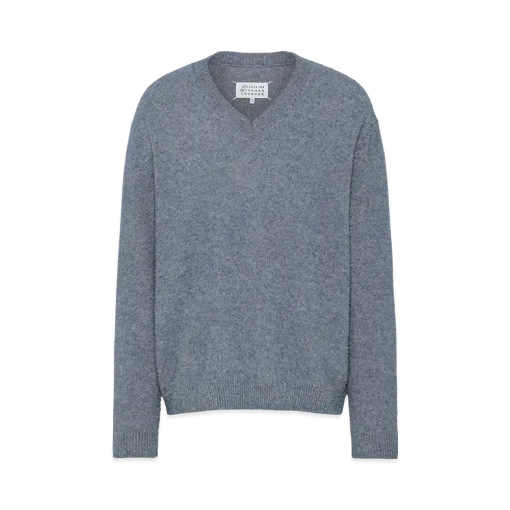 Maison Margiela Men's Pile Knit Sweater "Blue Jeans"