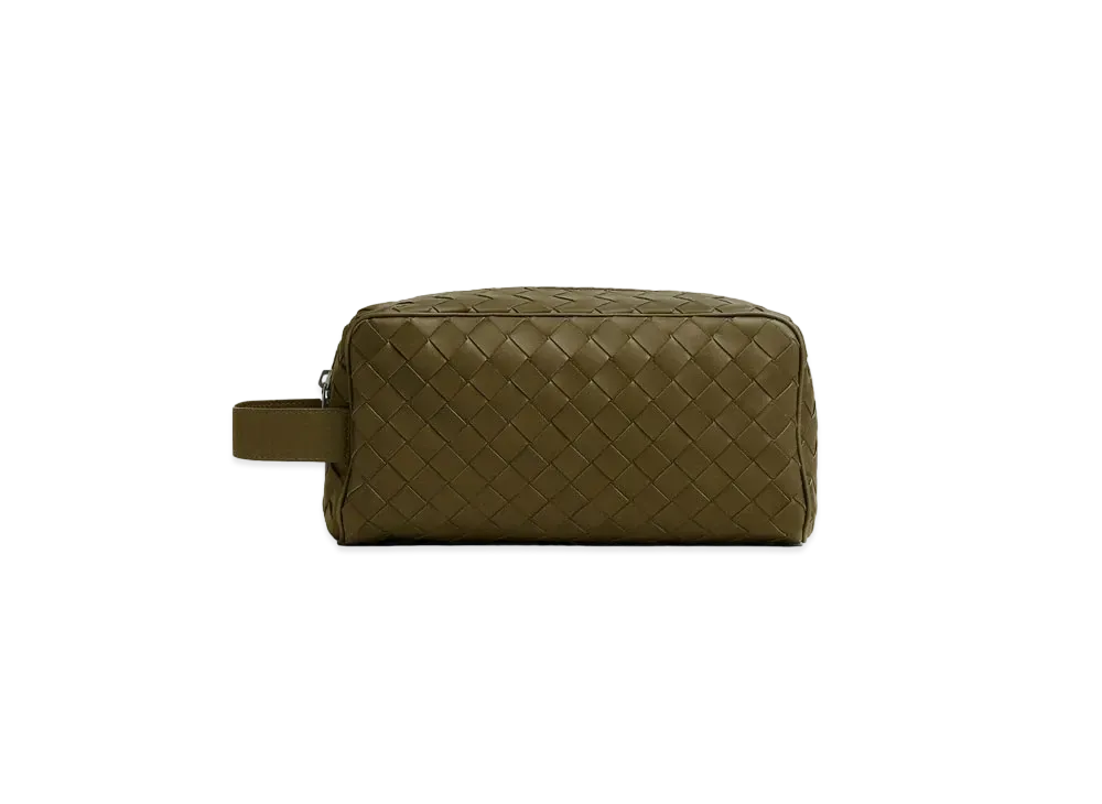 Bottega Veneta Intrecciato Travel Pouch "Mud"