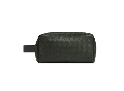 Bottega Veneta Intrecciato Travel Pouch "Dark Green"