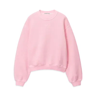Alexander Wang Puff Logo Terry Sweatshirt "Soft Candy Pink"