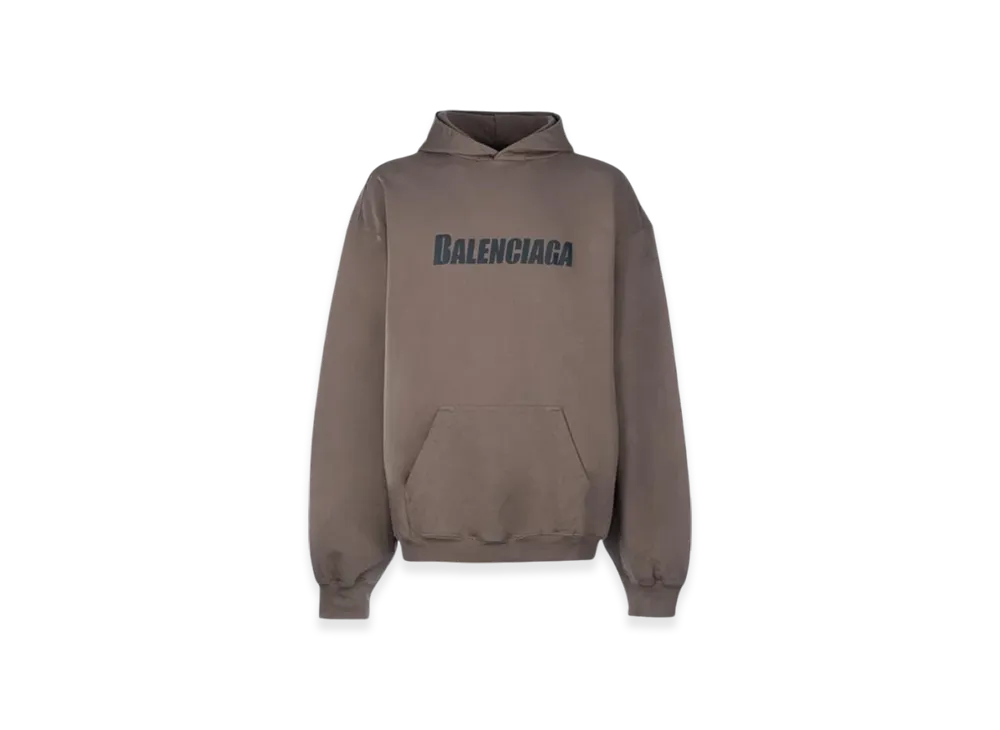 BALENCIAGA Boxy Hoodie "Taupe Black"