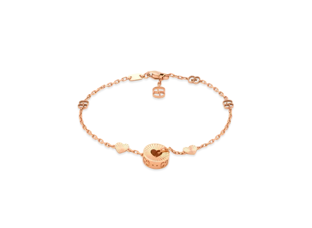 GUCCI Icon Heart Bracelet "Pink Gold"