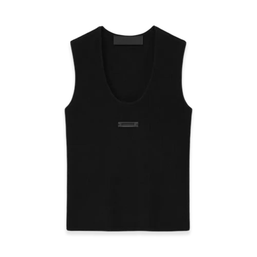 FEAR OF GOD ESSENTIALS Women's Waffle Tank "Jet Black"
