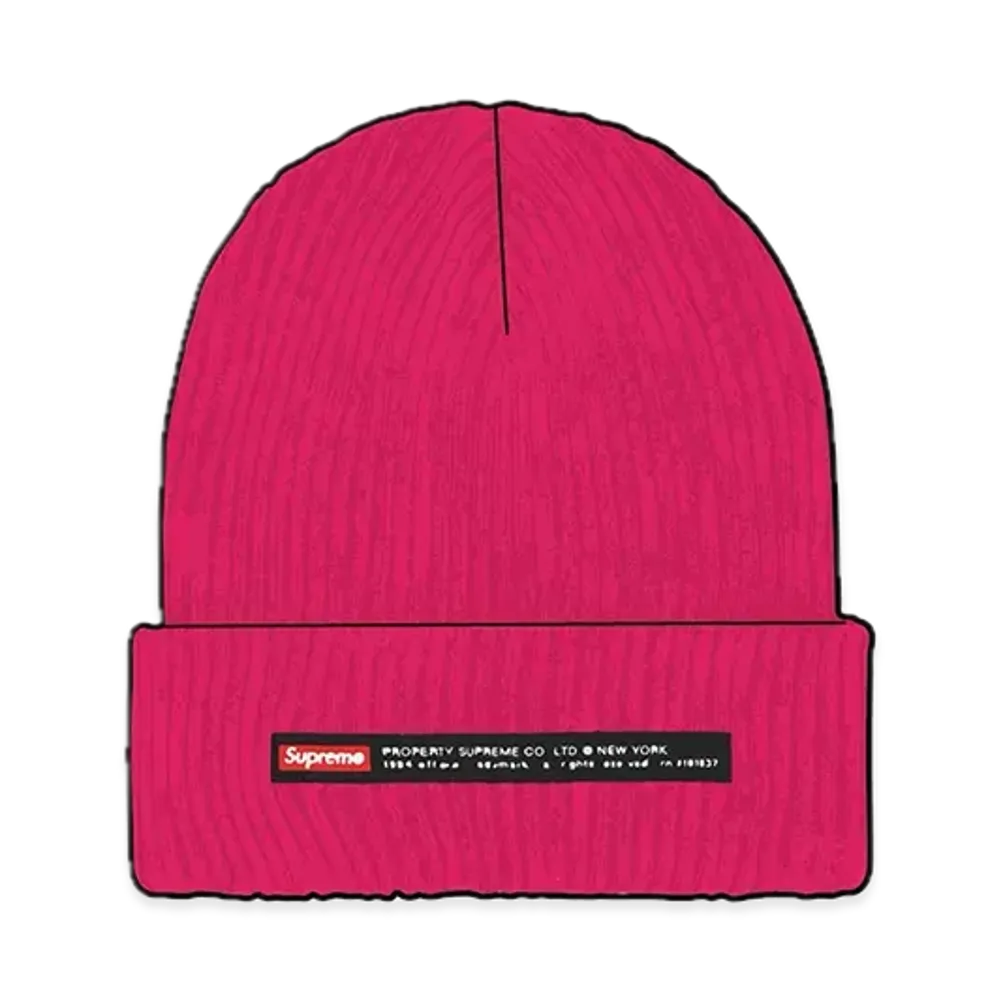 Supreme Property Label Beanie "Magenta"