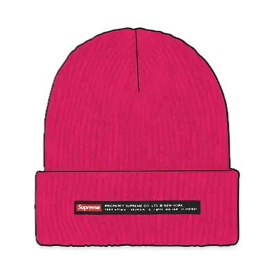 Supreme Property Label Beanie "Magenta"