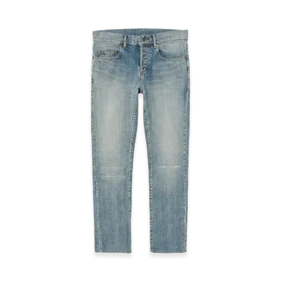 Saint Laurent Paris Distressed Repaired Denim Pants "Ingido"