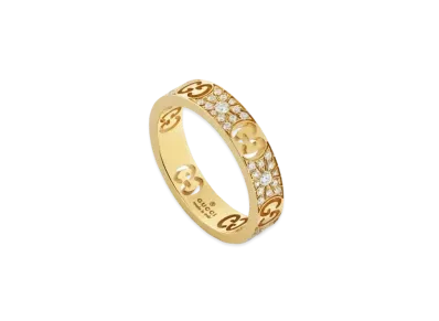 GUCCI Icon Stardust Detail 18K Ring "Gold"