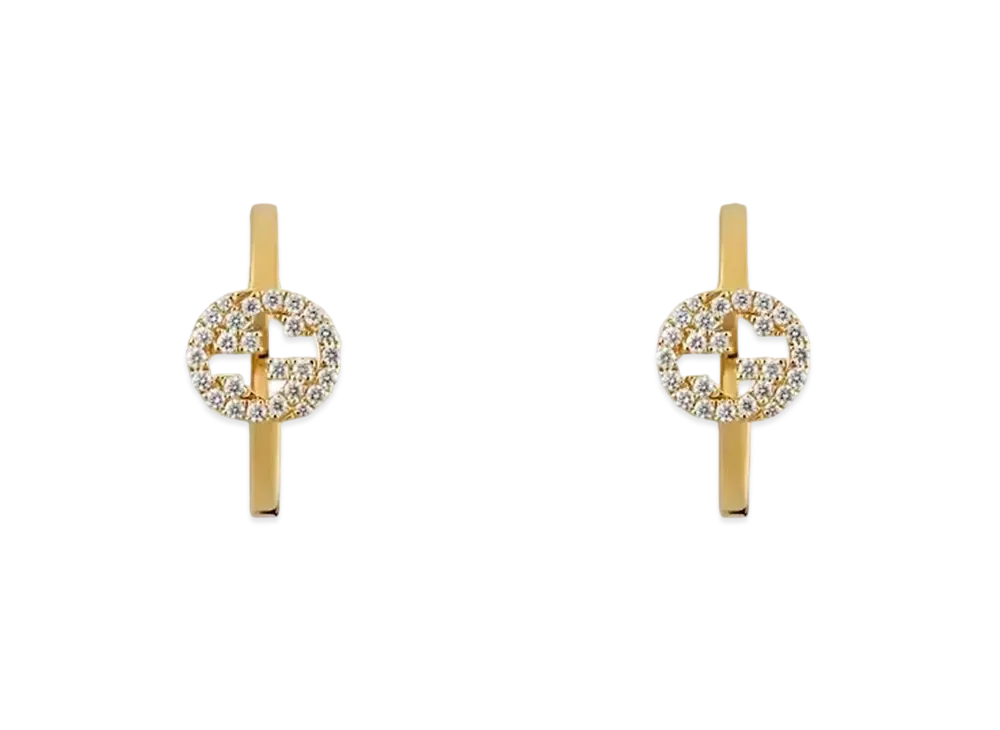 GUCCI Interlocking Diamond Earrings 18K "Yellow Gold"