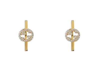 GUCCI Interlocking Diamond Earrings 18K "Yellow Gold"