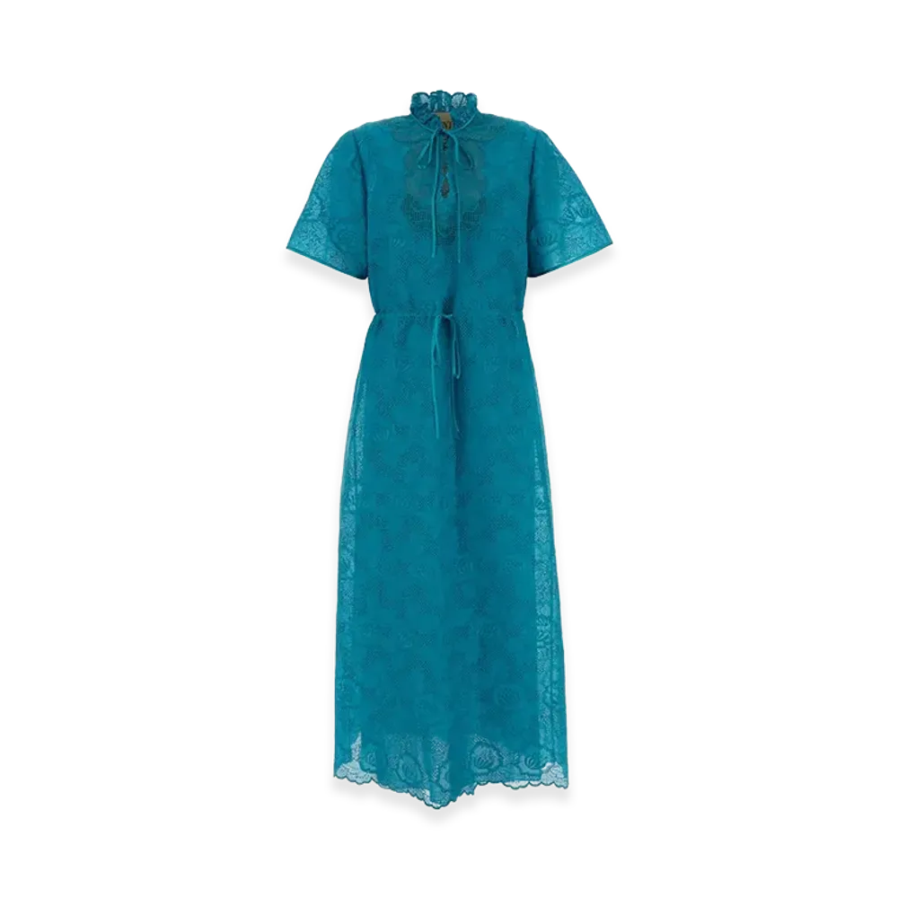 Valentino Women's Turquoise Lace Dress "Light Blue"