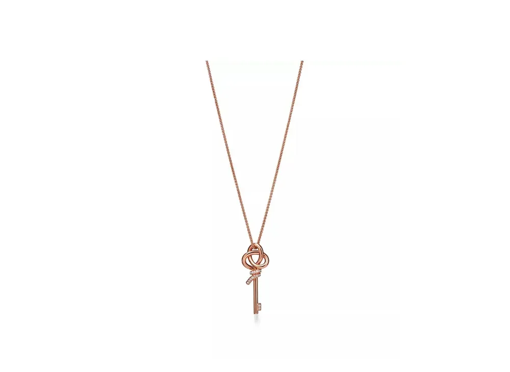 Tiffany & Co. Small Key Pendant with Diamonds "Rose Gold"