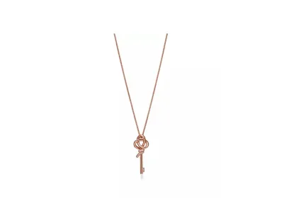 Tiffany & Co. Small Key Pendant with Diamonds "Rose Gold"