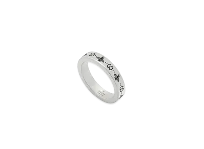 GUCCI GG Bee Engraved Thin Ring "Silver"