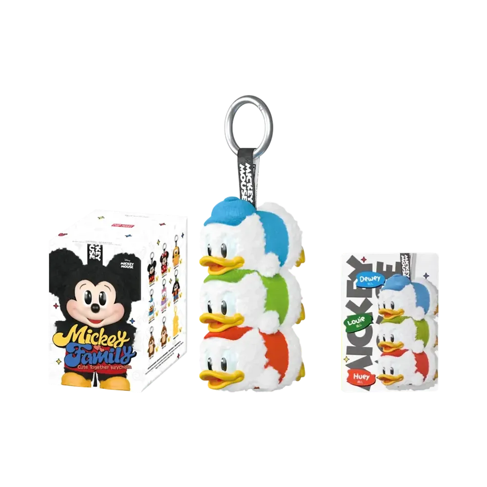POP MART DISNEY Mickey Family Cute Together Series Plush Keychain Huey, Dewey, and Louie (Secret)
