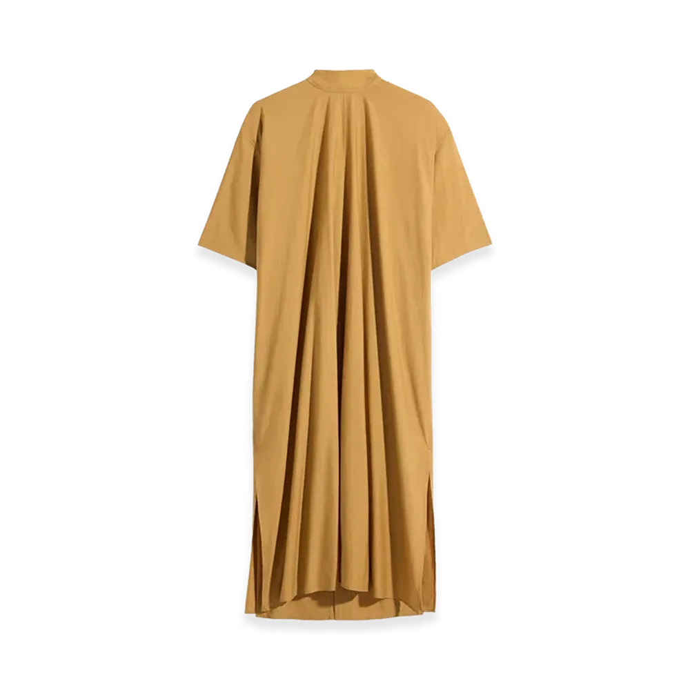 LEMAIRE Women's Washed Cotton Silk Reversible Tube Dress "Cumin"
